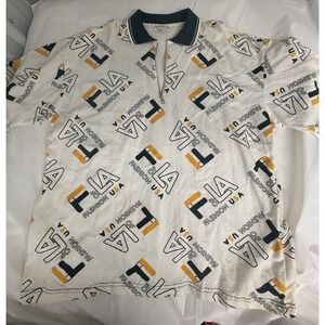 Vintage Rococo Fashion USA 1/4 Zip Polo Shirt Made In USA Mens size Large